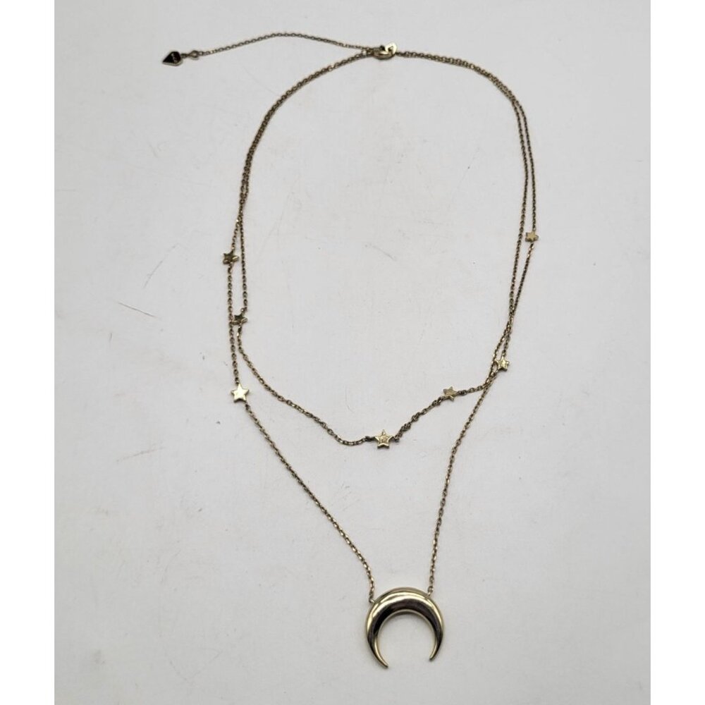 Wanderlust + Co Crescent Constellation 14K Gold Plated Layer Necklace Moon Stars - Picture 2 of 8
